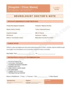 Neurologist Doctor's Note for Brain Health Leave
