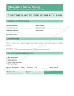 Doctor's Note for Stomach Bug Sick Leave Proof