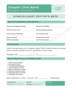 Gynecologist Doctor's Note for Women's Health