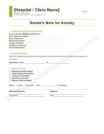 Doctor's Note for Anxiety Mental Health Leave