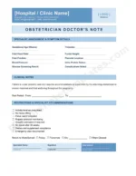 Obstetrician Doctor's Note for Pregnancy Care