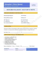 Rheumatologist Doctor's Note for Joint Pain Leave