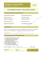 Pulmonologist Doctor's Note for Lung Condition