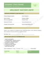 Urologist Doctor's Note for Urinary Condition