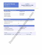 Doctor's Note for Cold Symptoms Sick Leave