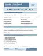 Diabetologist Doctor's Note for Diabetes Care