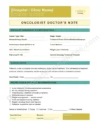 Oncologist Doctor's Note for Cancer Treatment