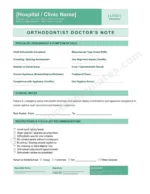 Orthodontist Doctor's Note for Braces Treatment