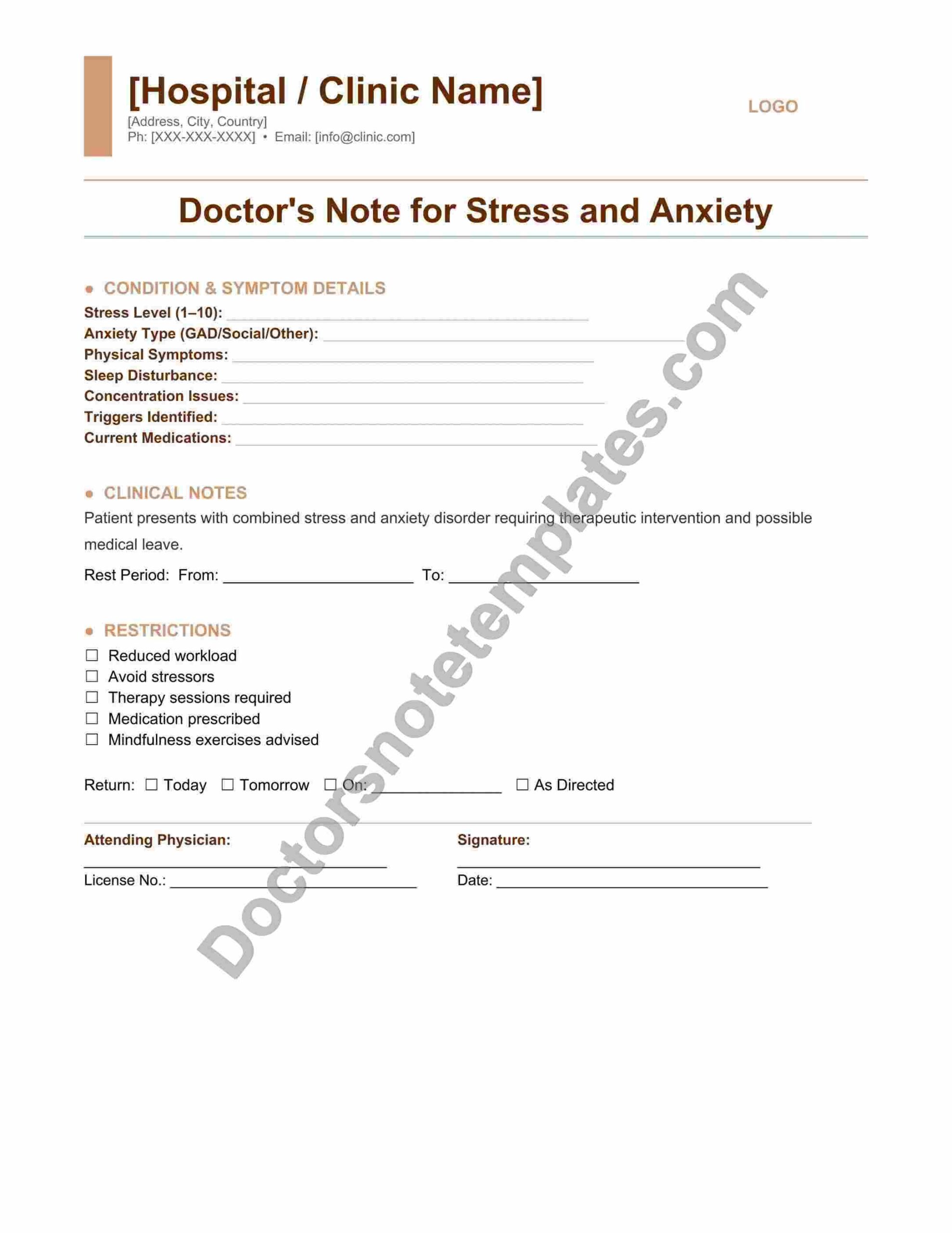 Doctor's Note for Stress and Anxiety Leave Proof - Image 3