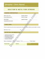 Doctor's Note for Stress Leave Recovery Proof
