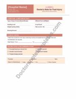 Doctor's Note for Foot Injury Medical Leave Proof