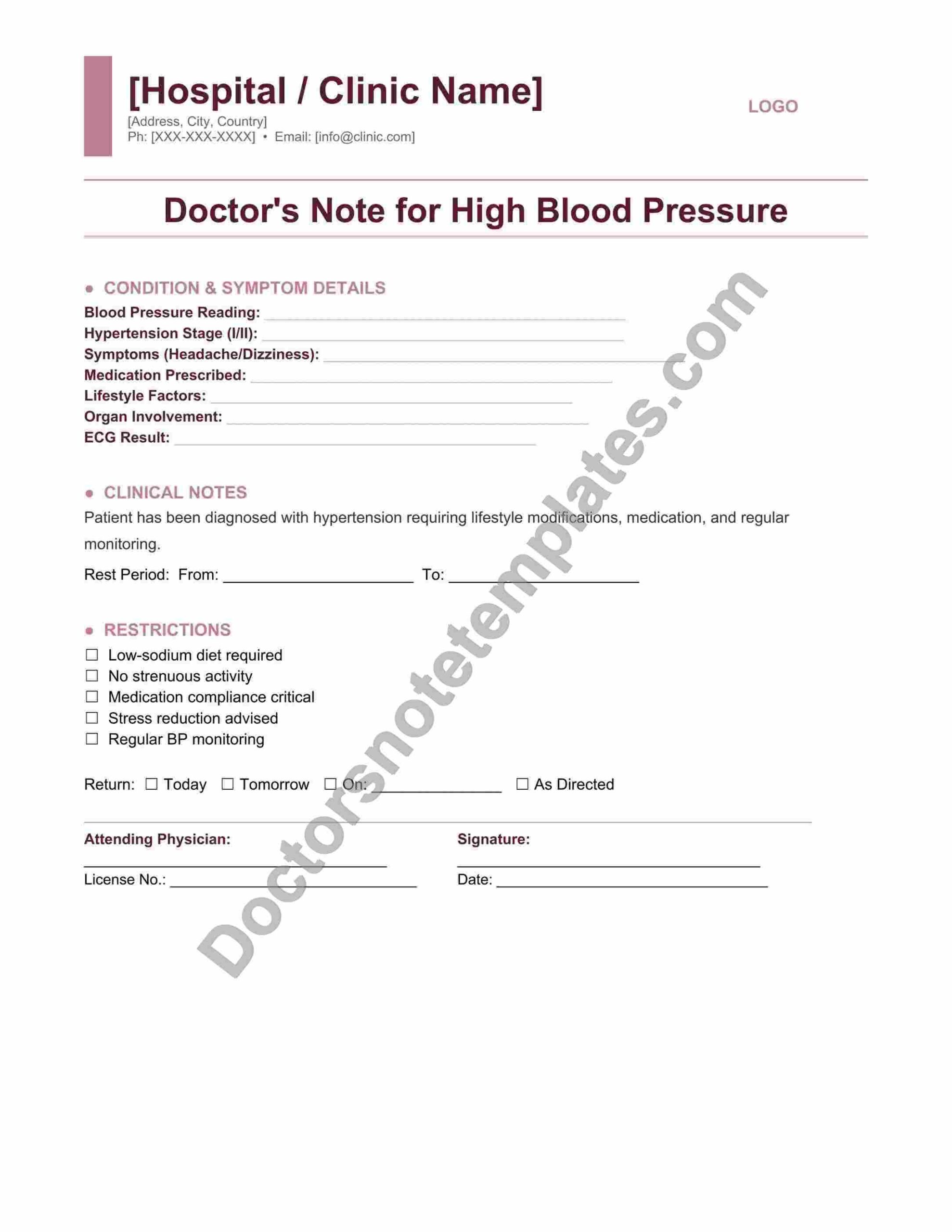 Doctor's Note for High Blood Pressure Leave - Image 3