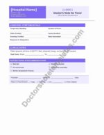 Doctor's Note for Fever Illness Sick Leave Proof