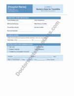 Doctor's Note for Tonsillitis Throat Infection