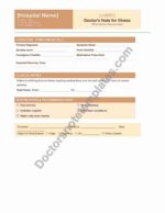 Doctor's Note for Illness Sick Leave Documentation