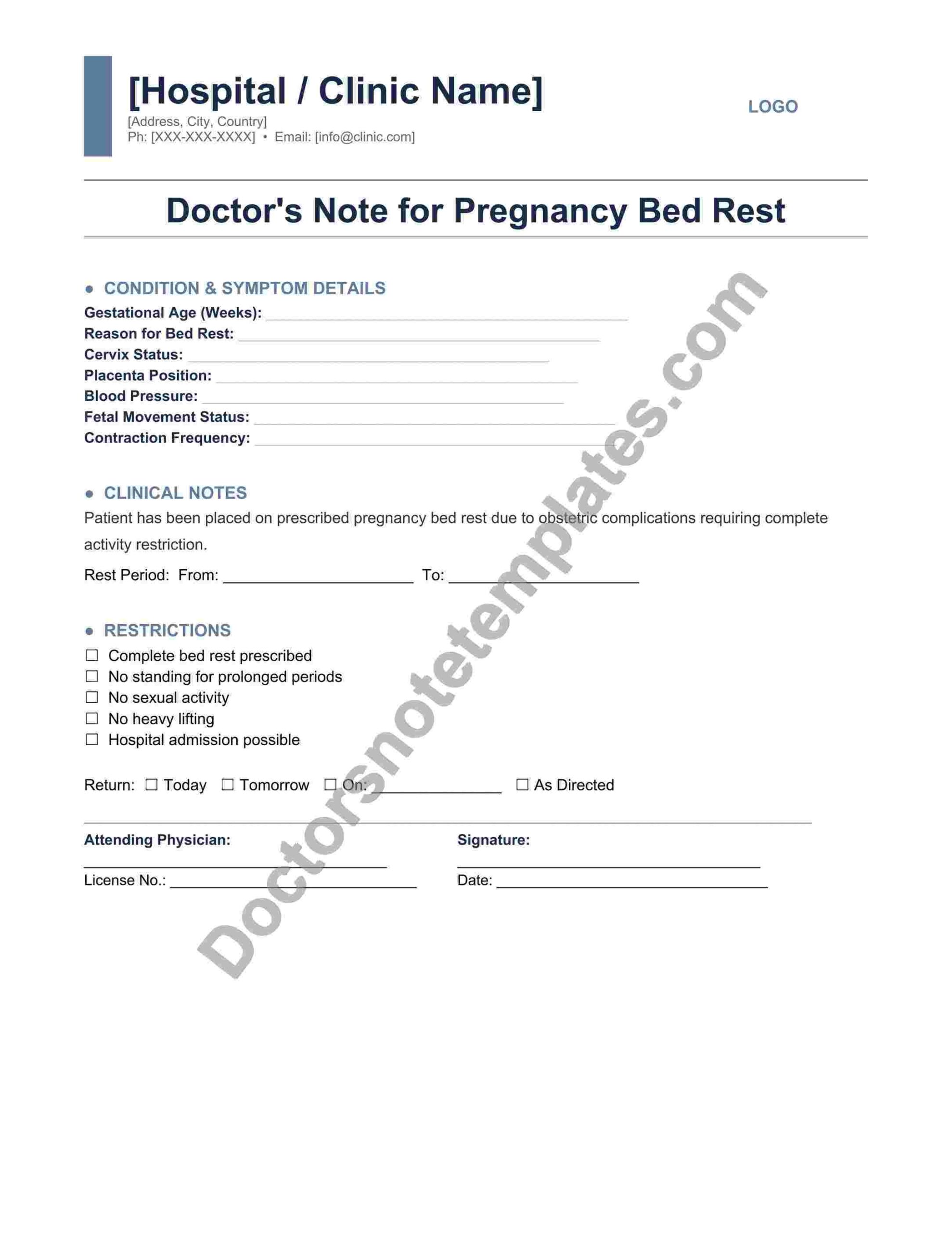 Doctor's Note for Pregnancy Bed Rest Leave Proof - Image 3