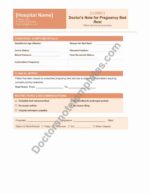 Doctor's Note for Pregnancy Bed Rest Leave Proof