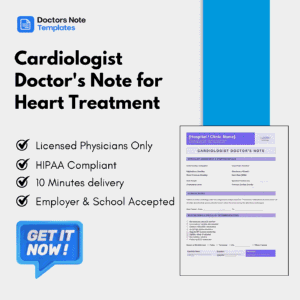 Cardiologist Doctor's Note for Heart Treatment