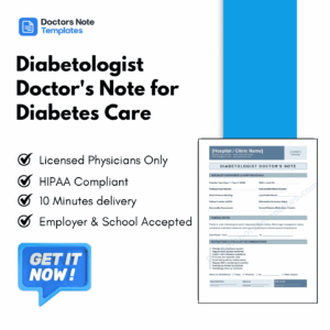 Diabetologist Doctor's Note for Diabetes Care