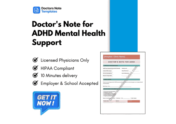 Doctor's Note for ADHD Mental Health Support
