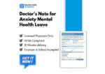 Doctor's Note for Anxiety Mental Health Leave
