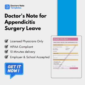Doctor's Note for Appendicitis Surgery Leave