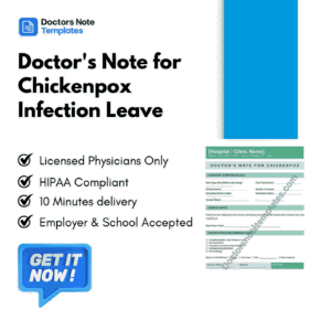 Doctor's Note for Chickenpox Infection Leave