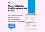 Doctor's Note for Cold Symptoms Sick Leave