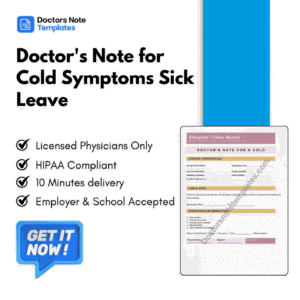 Doctor's Note for Cold Symptoms Sick Leave