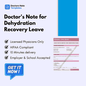 Doctor's Note for Dehydration Recovery Leave