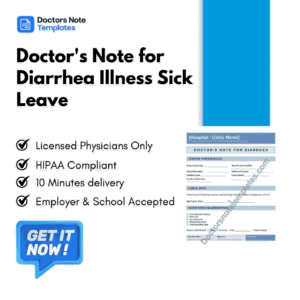 Doctor's Note for Diarrhea Illness Sick Leave