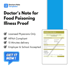Doctor's Note for Food Poisoning Illness Proof