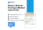 Doctor's Note for Foot Injury Medical Leave Proof