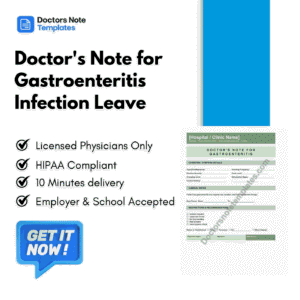 Doctor's Note for Gastroenteritis Infection Leave