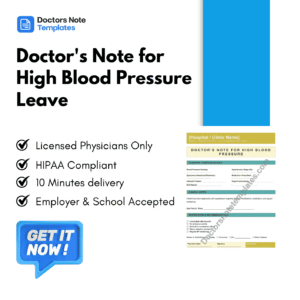 Doctor's Note for High Blood Pressure Leave