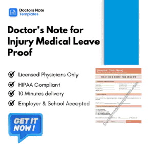 Doctor's Note for Injury Medical Leave Proof