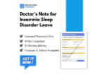 Doctor's Note for Insomnia Sleep Disorder Leave