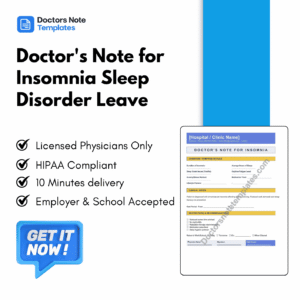 Doctor's Note for Insomnia Sleep Disorder Leave