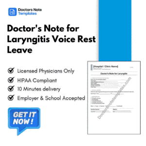Doctor's Note for Laryngitis Voice Rest Leave