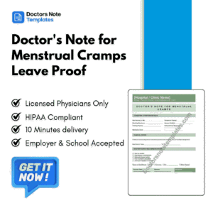 Doctor's Note for Menstrual Cramps Leave Proof