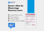 Doctor's Note for Miscarriage Recovery Leave