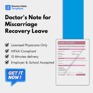 Doctor's Note for Miscarriage Recovery Leave