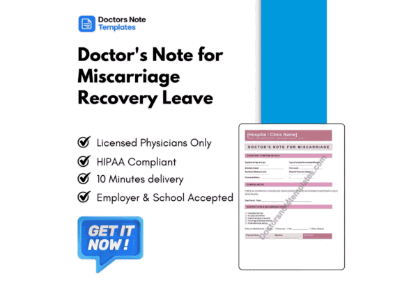 Doctor's Note for Miscarriage Recovery Leave