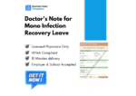 Doctor's Note for Mono Infection Recovery Leave