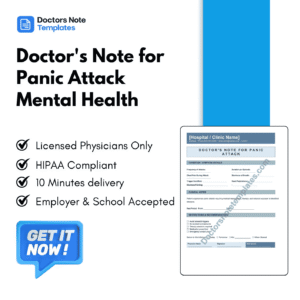 Doctor's Note for Panic Attack Mental Health