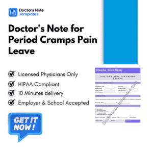 Doctor's Note for Period Cramps Pain Leave