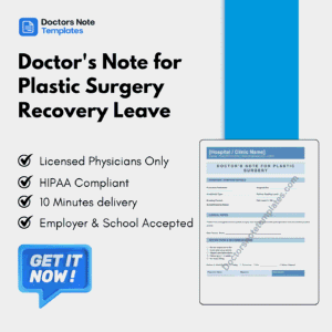 Doctor's Note for Plastic Surgery Recovery Leave