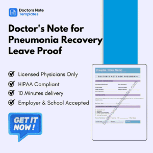 Doctor's Note for Pneumonia Recovery Leave Proof