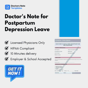 Doctor's Note for Postpartum Depression Leave