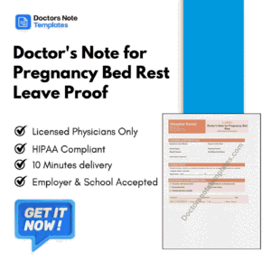 Doctor's Note for Pregnancy Bed Rest Leave Proof